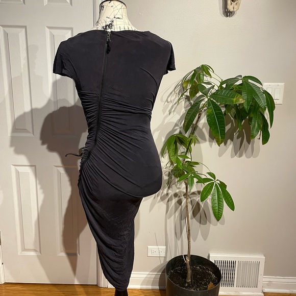 Vintage Ruched Asymmetric full Zip Twist Fit Bodice accordion Avant-G Minimalist - Picture 2 of 5